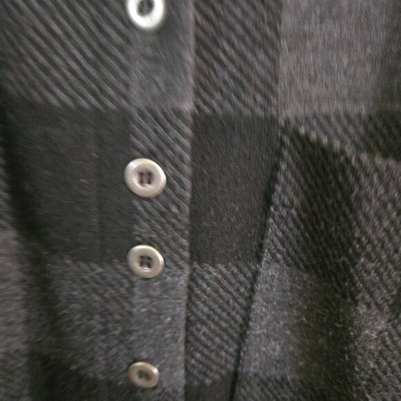 Soft Surroundings Mad About Plaid Tunic Charcoal Buffalo Check Size L - Picture 6 of 11